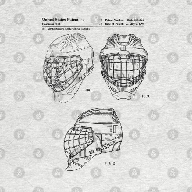 Hockey Goaltender Mask Patent Black by Luve